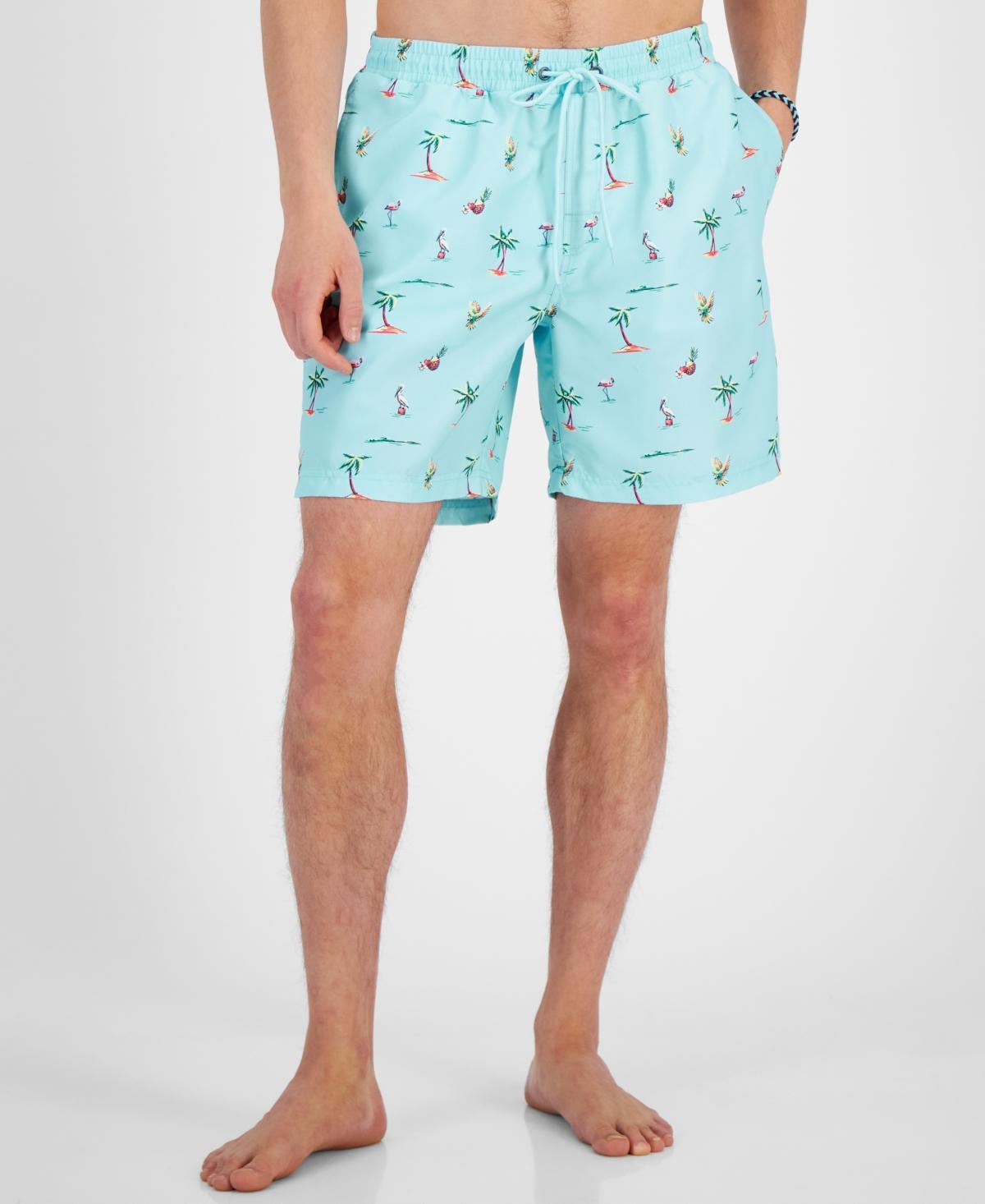 Club Room Mens Florida Life Quick-Dry Tropical Bird-Print 7 Swim Trunks, Created for Macys Product Image