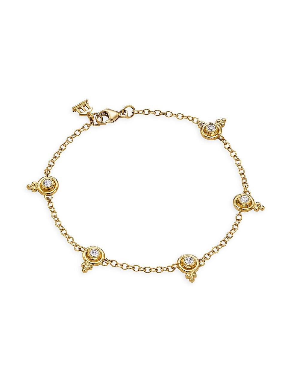 Womens CL White Temple18K Yellow Gold & 0.25 TCW Diamond Bracelet Product Image