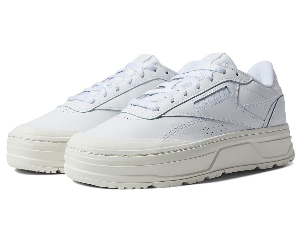 Reebok Womens Reebok Club C Double Geo - Womens Running Shoes Footwear White/Footwear White/Chalk Product Image