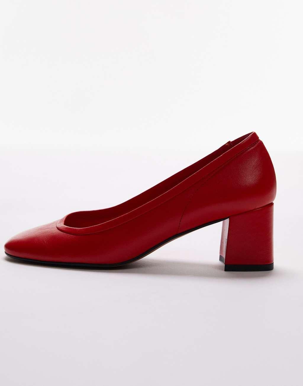 Topshop Elana leather heeled ballerina shoe Product Image