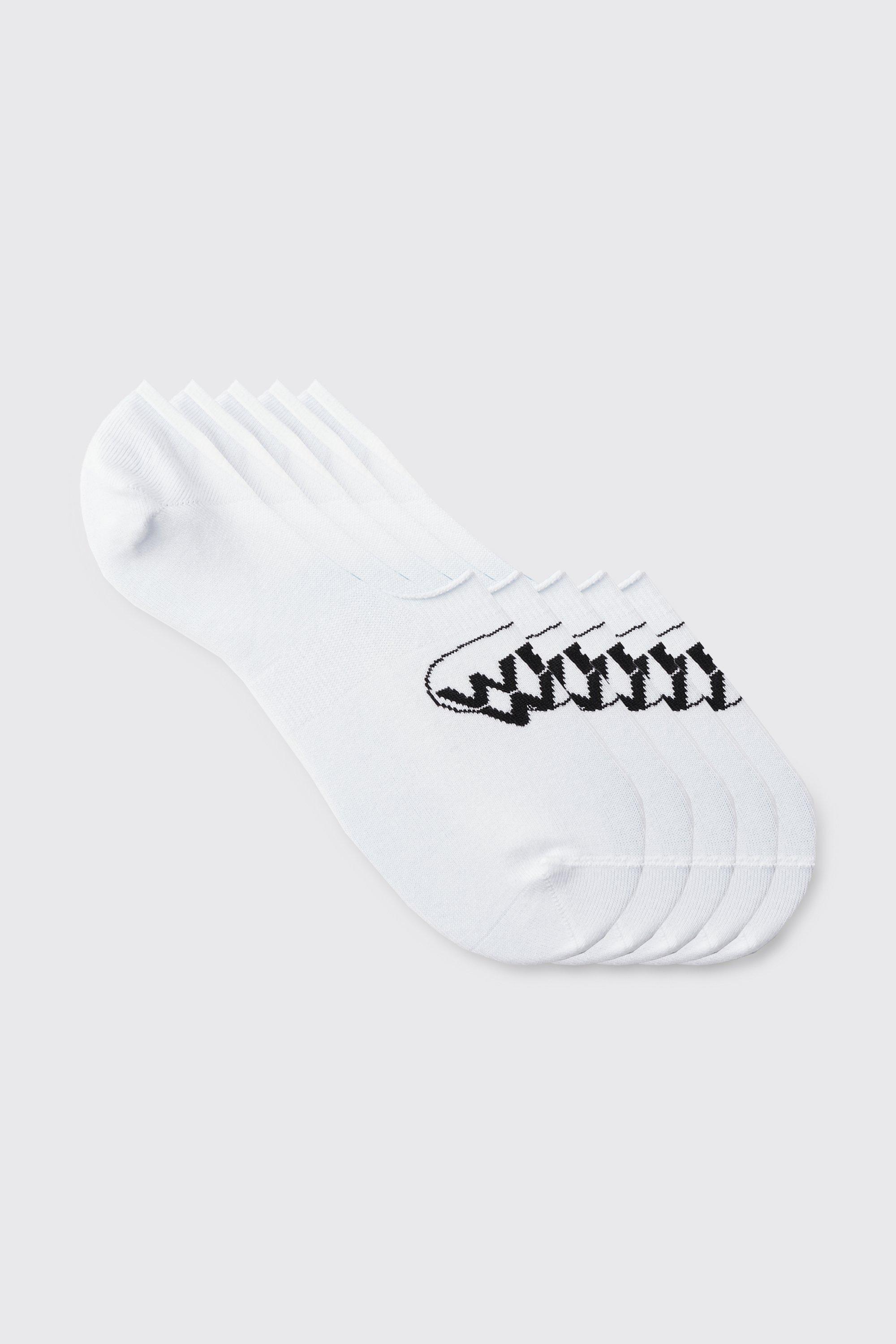 5 Pack Worldwide Logo Invisible Socks | boohooMAN USA Product Image