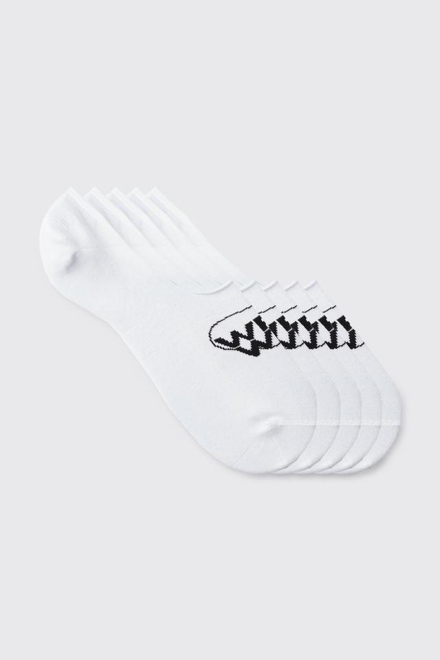 5 Pack Worldwide Logo Invisible Socks | boohooMAN USA Product Image