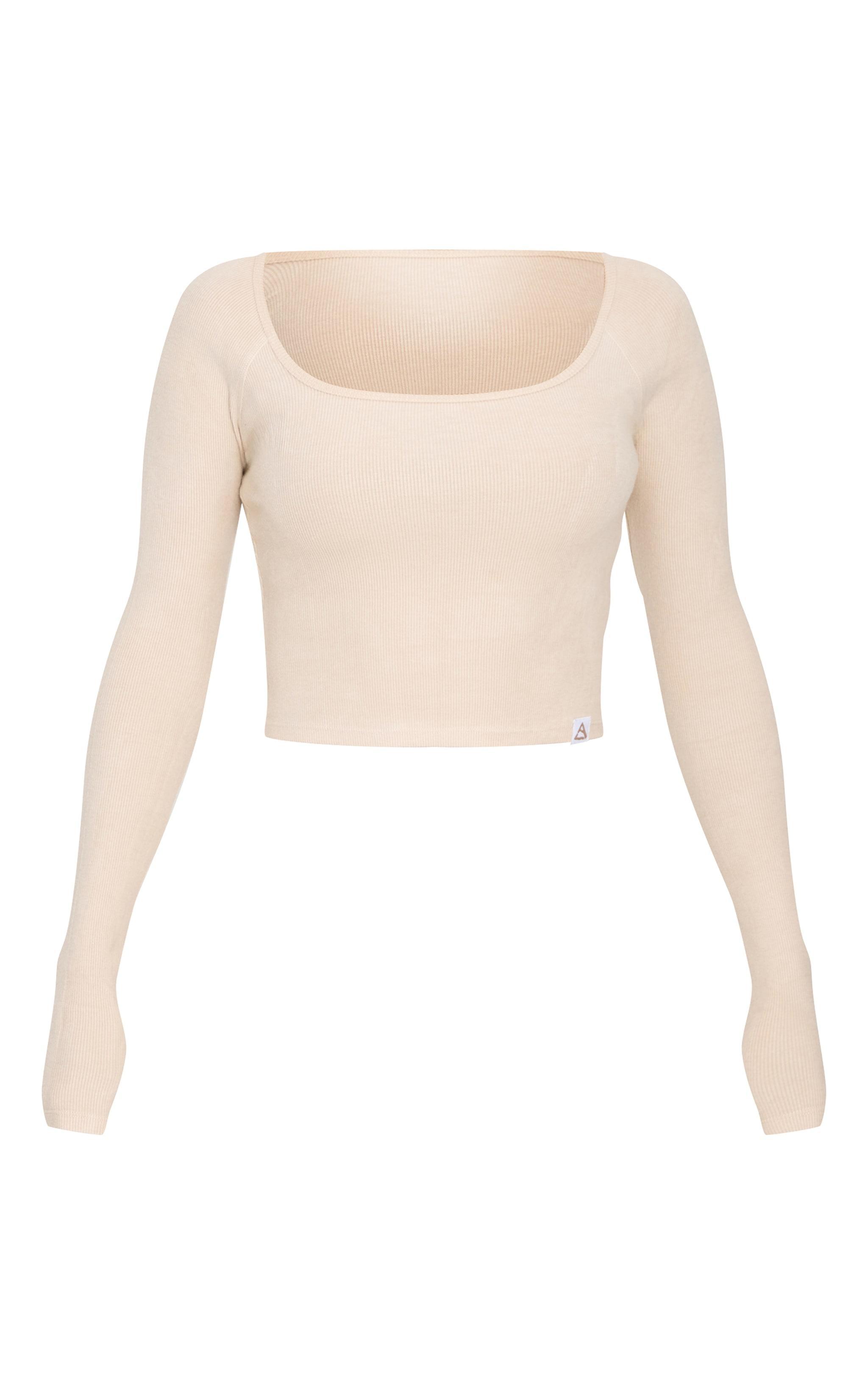 Butter Cream Brushed Rib Square Neck Underlayer Top Product Image