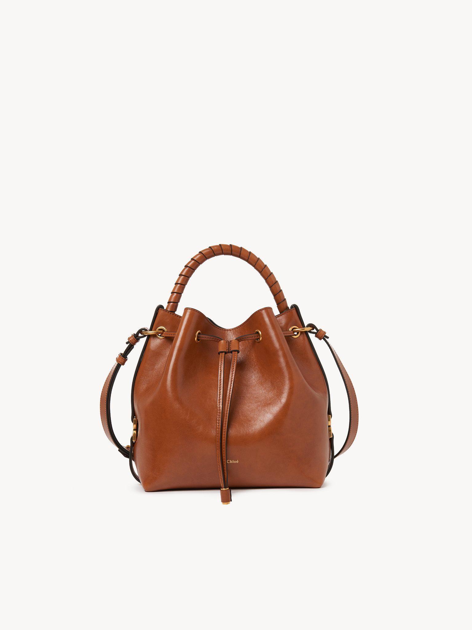 Marcie bucket bag in shiny leather Product Image