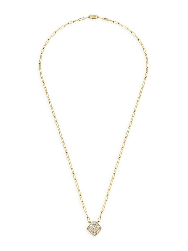 Womens Le Cube Diamant 18K Yellow Gold & 0.22 TCW Diamond Extra Large Pendant Necklace Product Image