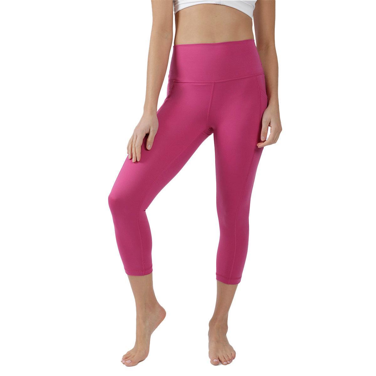 Yogalicious by Reflex Women's Carbonlux Elastic Free High Waist Side Pocket Capri Product Image