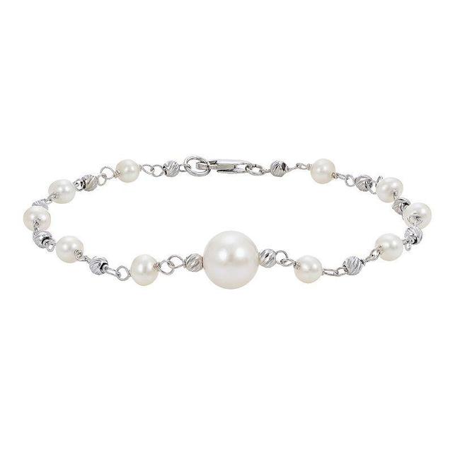 PearLustre by Imperial Sterling Silver Freshwater Cultured Pearl Bead Bracelet, Womens Product Image