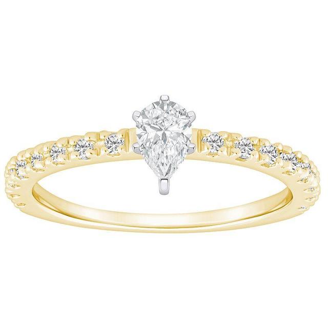 Alyson Layne 14k Gold 1/2 Carat T.W. Diamond Pear Shape Embellished Band Engagement Ring, Womens 14k Two Tone Gold Product Image