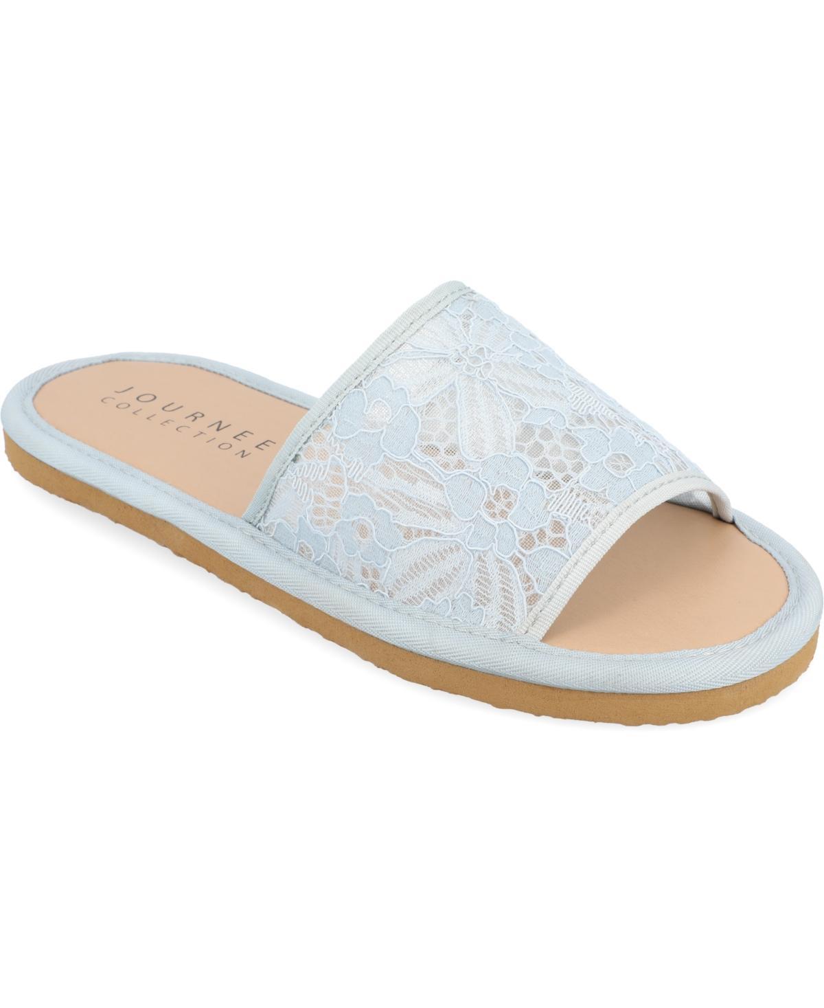 Journee Collection Womens Eniola Lace Flat Slide Sandals Product Image