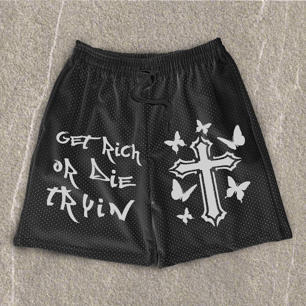 God Redeems Printed Mesh Shorts Product Image