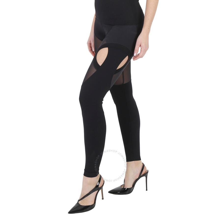 BURBERRY Kayla Jersey And Mesh Panelled Leggings In Black Product Image