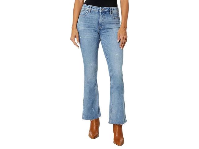 KUT from the Kloth Stella High-Rise Fab Ab Flare Raw Hem in Navigate (Navigate) Women's Jeans Product Image