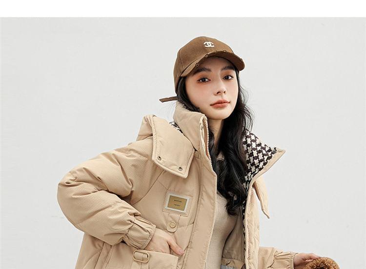 Hooded Zip-Up Long Puffer Coat Product Image