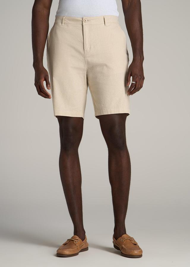 Linen Shorts For Tall Men in Sandstone Male Product Image