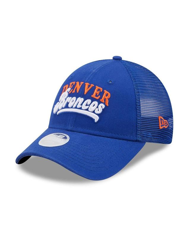 Womens New Era Royal Denver Broncos Team Trucker 9FORTY Snapback Hat Product Image