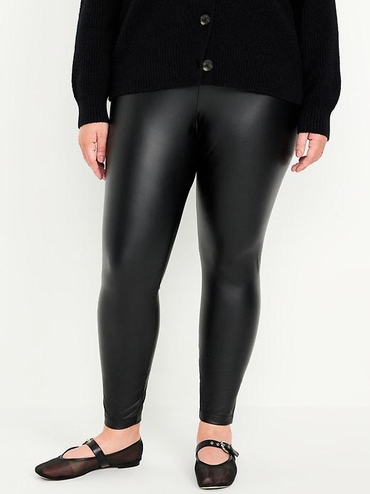 High-Waisted Faux Leather Leggings Product Image