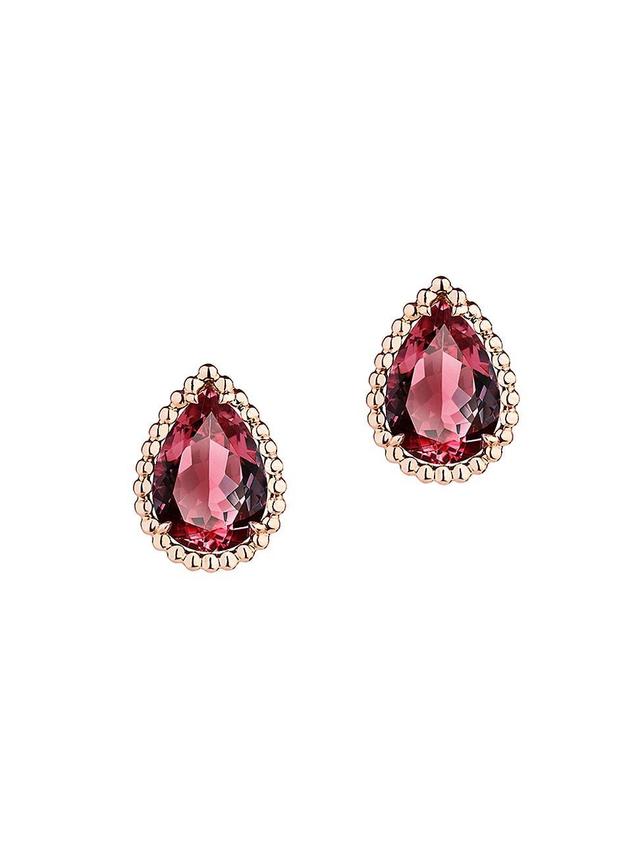 Womens Serpent Bohme 18K Rose Gold & Rhodalite Stud Earrings Product Image