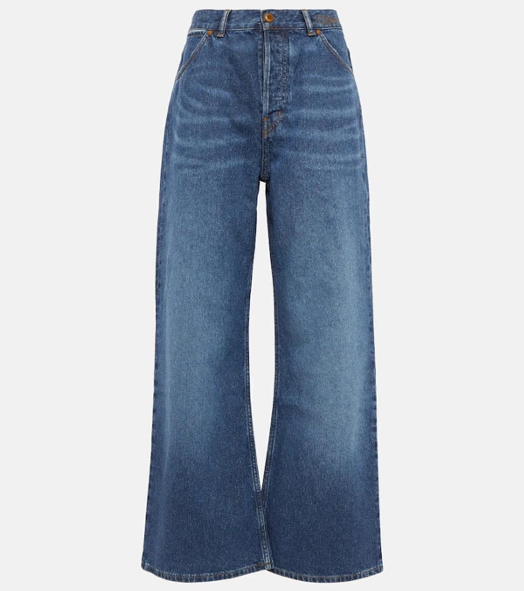 CHLOÉ Stromboli Cropped Mid-rise Wide-leg Jeans In Faded Denim product image