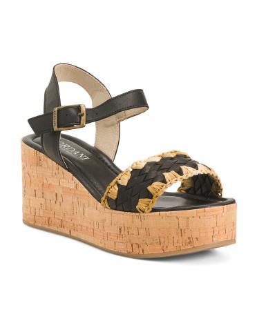 Leather Joelle Wedge Sandals for Women Product Image