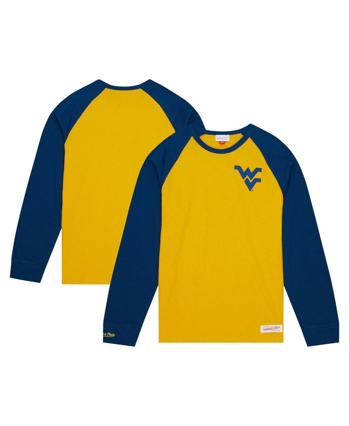 Mens Mitchell & Ness West Virginia Mountaineers Legendary Slub Raglan Long Sleeve T-Shirt Product Image