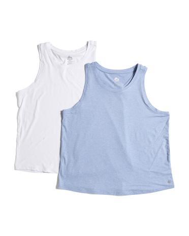 2Pk Jersey High Neck Tank Tops For Women Product Image