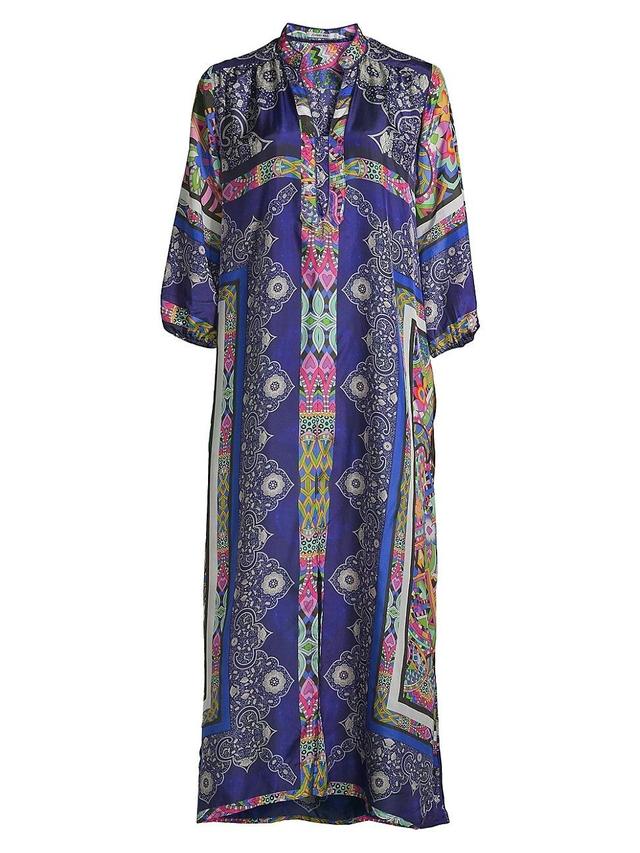 Womens De Marne Xyla Abstract Silk Midi-Dress Product Image