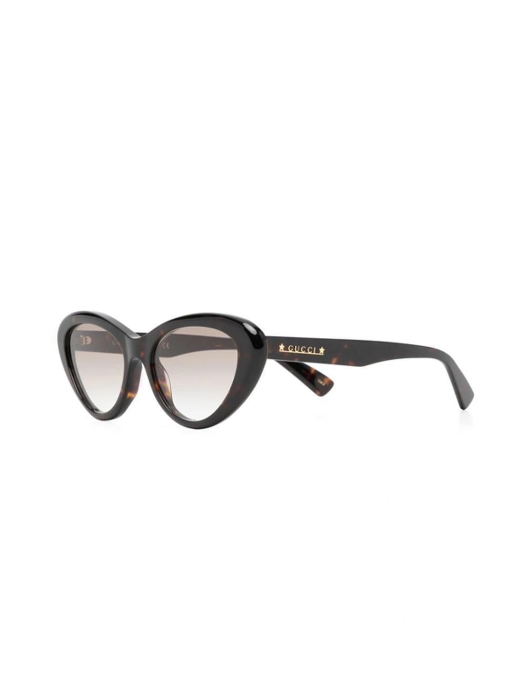 Tortoiseshell-effect Cat-eye Sunglasses In Brown Product Image