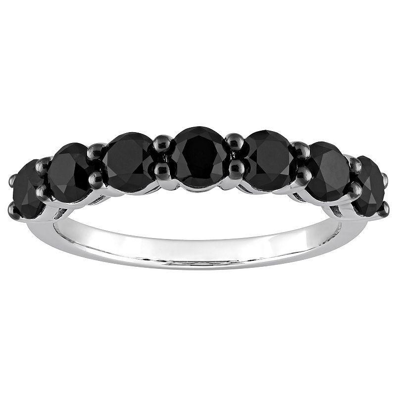 Stella Grace 10k White Gold 1 3/4 Carat T.W. Black Diamond Semi-Eternity Ring, Womens 10k Whgold Product Image