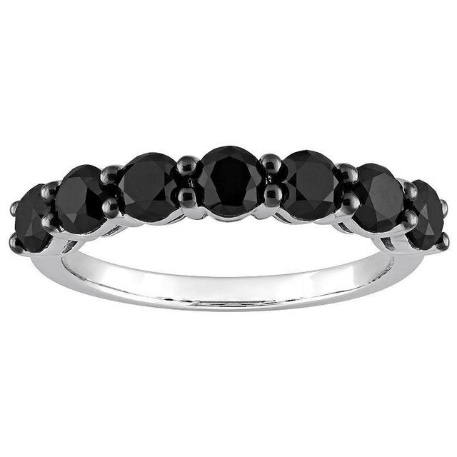 Stella Grace 10k White Gold 1 3/4 Carat T.W. Black Diamond Semi-Eternity Ring, Womens Product Image