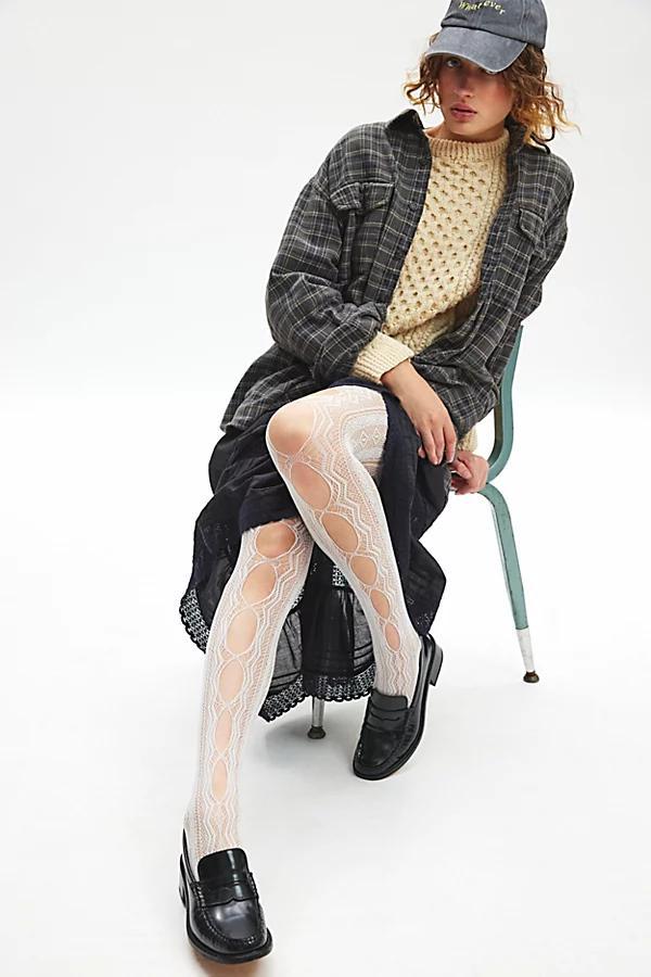 Cutout Lace Tights Womens at Urban Outfitters Product Image