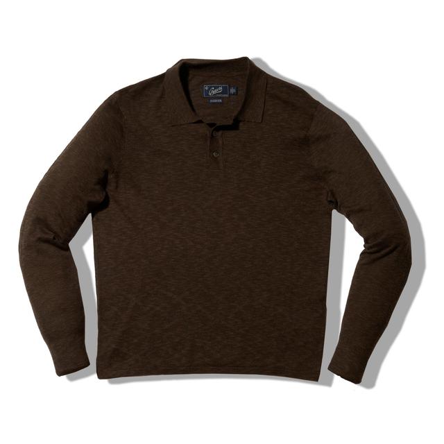 Cloud Cotton Sweater Long Sleeve Polo - Military Olive Product Image