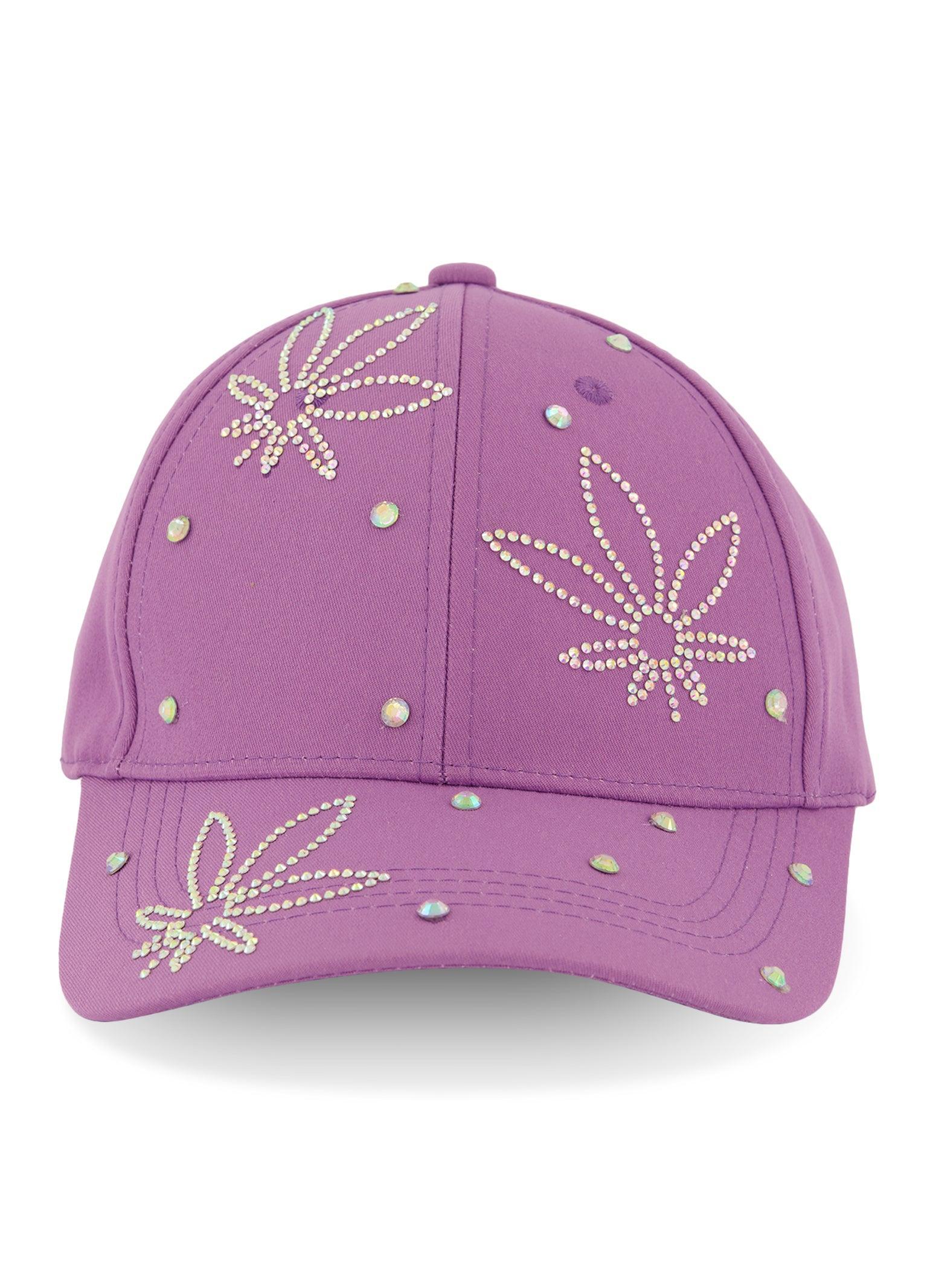 Womens Flower Rhinestone Baseball Cap Product Image