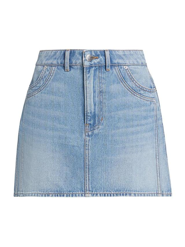 Womens Raundi Double Seam Denim Miniskirt Product Image