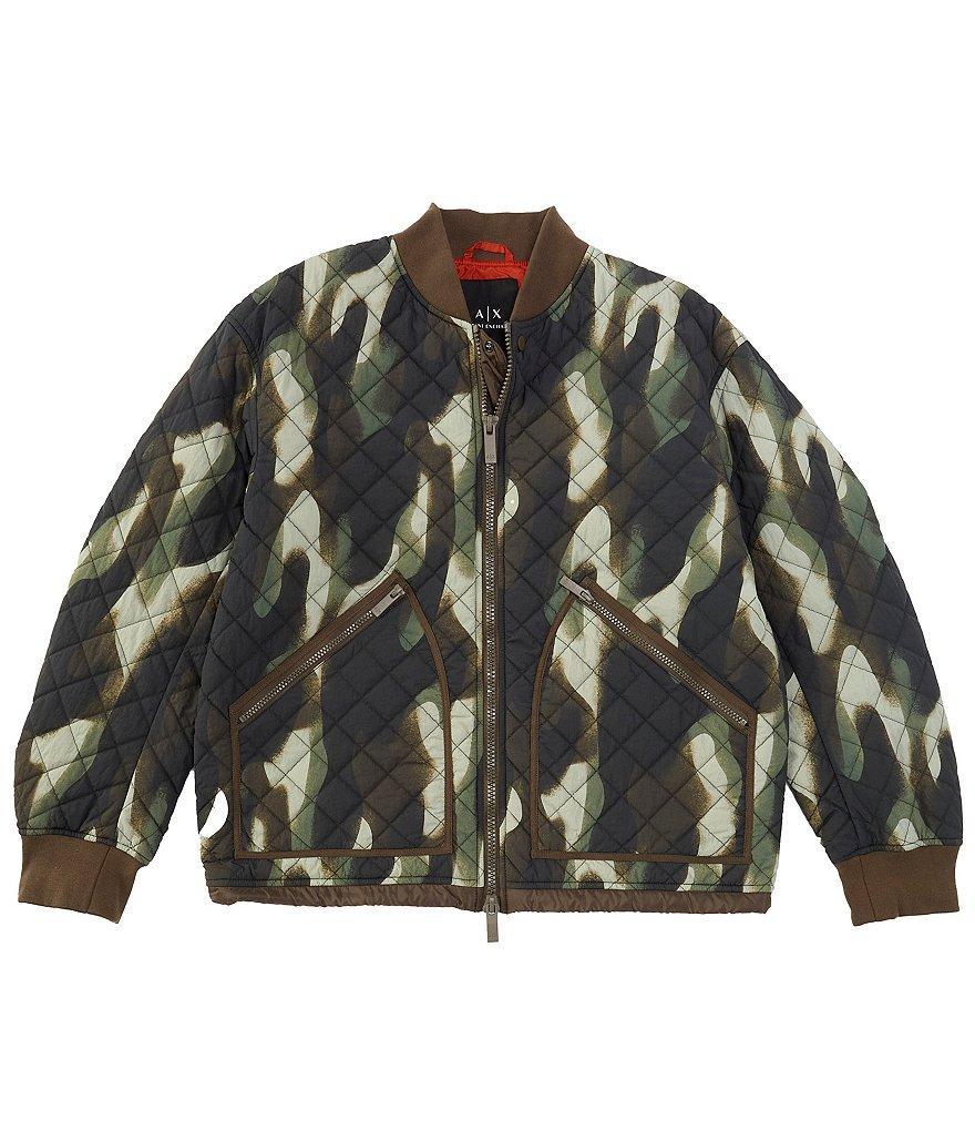 Armani Exchange Quilted Camo Bomber Jacket Product Image