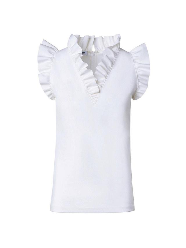 Womens Jersey Ruffled Sleeveless Top Product Image