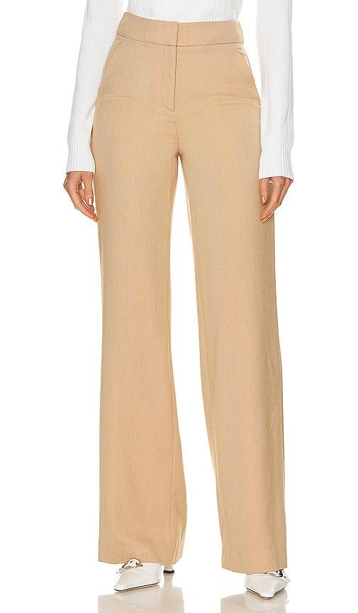 Veronica Beard Tonelli Pant in Beige. Product Image