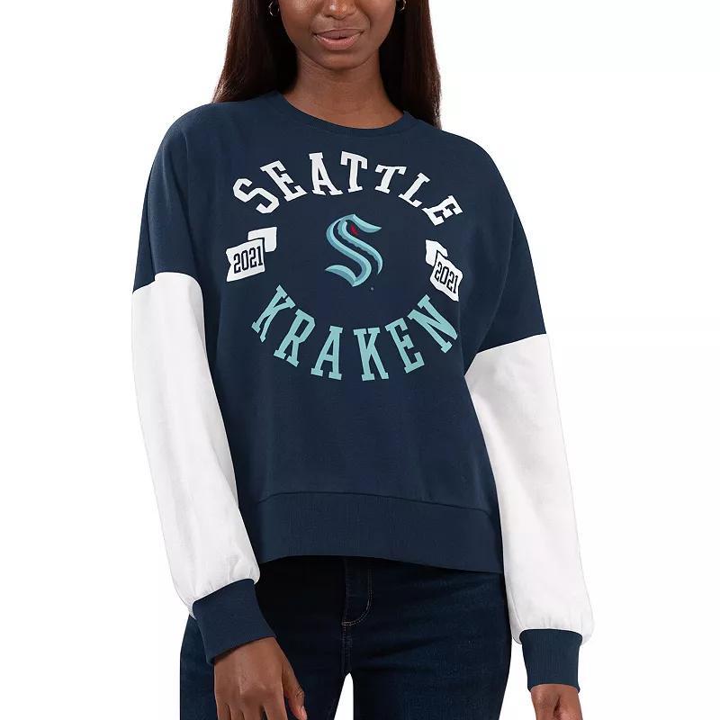 Womens G-III 4Her by Carl Banks Deep Sea Blue Seattle Kraken Team Pride Pullover Sweatshirt Krk Blue Product Image