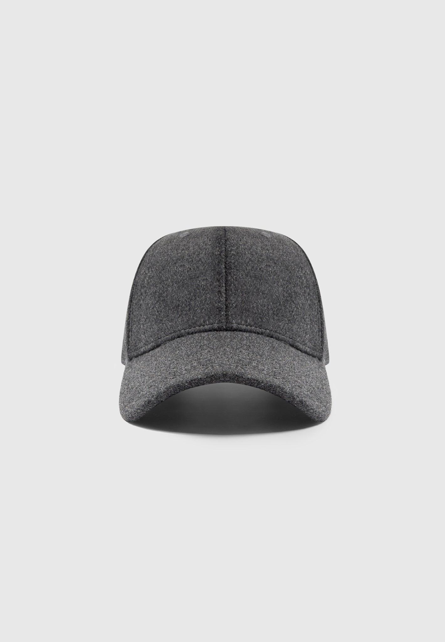 Textured Wool Blend Cap - Charcoal Grey Male Product Image