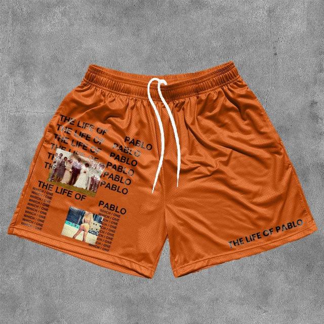 Sopula Vintage The Life Of Pablo Graphics Mesh Shorts Product Image