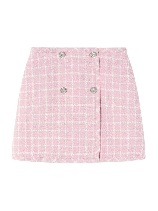 Womens Large Check Wool-Blend Miniskirt Product Image