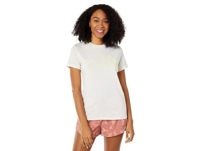 The North Face Half Dome Tri-Blend Short Sleeve Tee (Gardenia White Heather) Women's Clothing Product Image