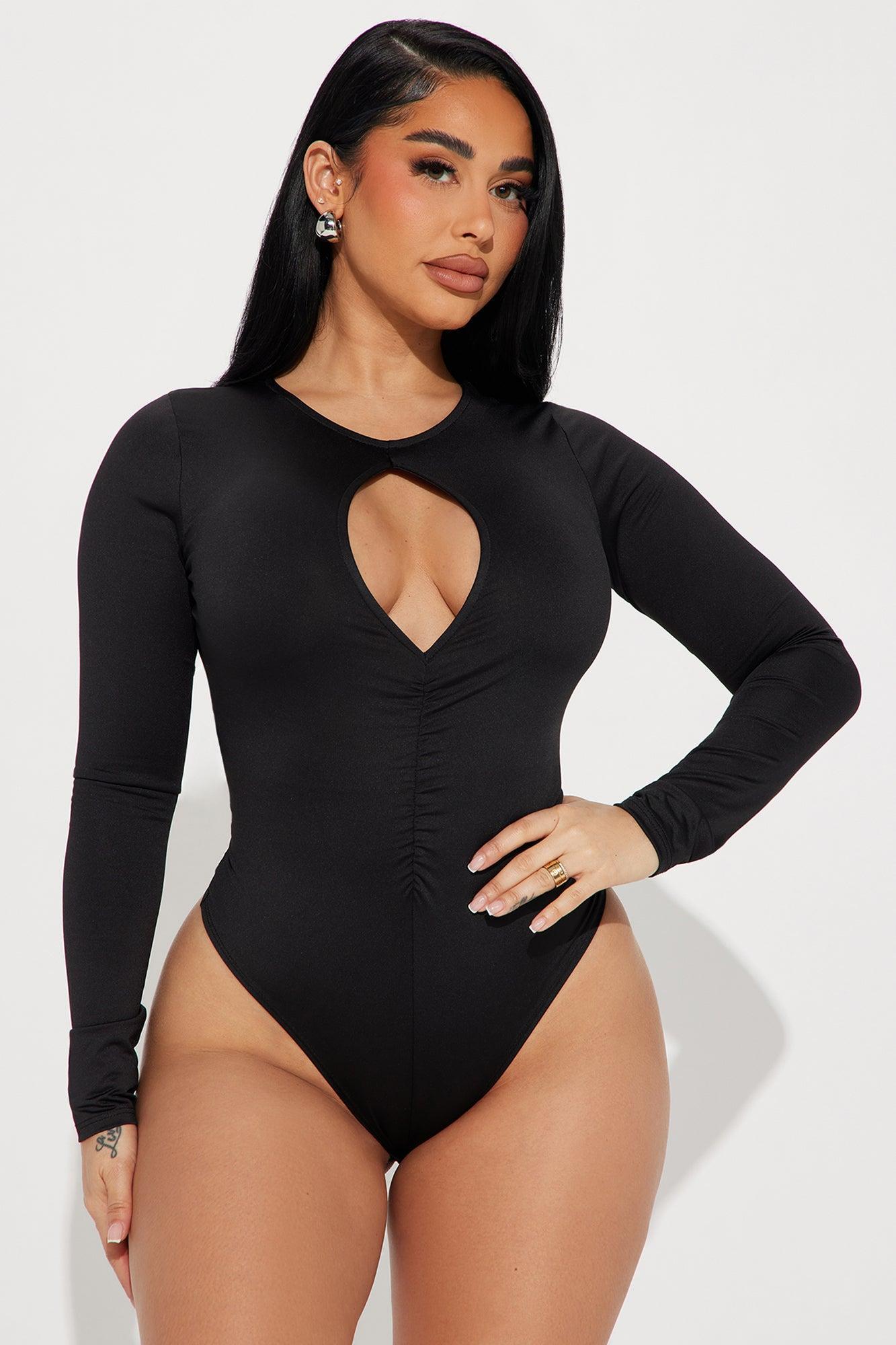 Stand Out Cut Out Bodysuit - Black Product Image