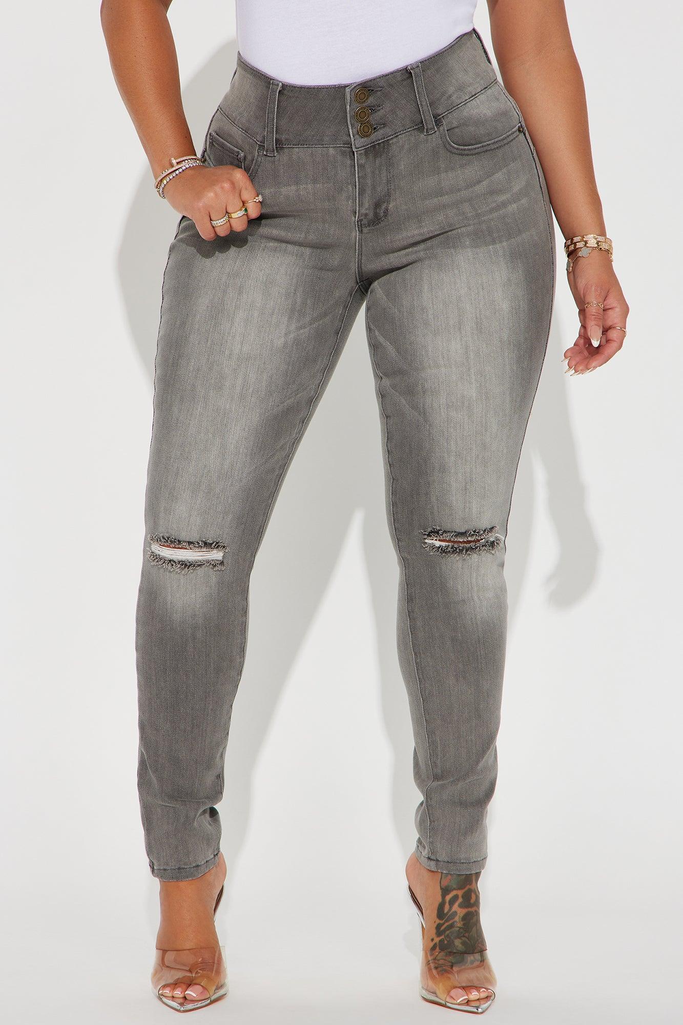 Always Irreplaceable Ripped Stretch Booty Lifting Jeans - Grey Product Image