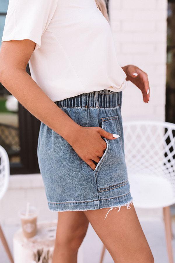 The Oriana High Waist Denim Shorts Product Image