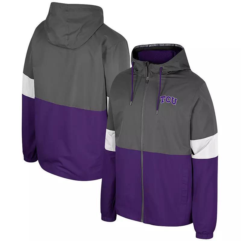 Mens Colosseum Charcoal TCU Horned Frogs Miles Full-Zip Jacket Product Image