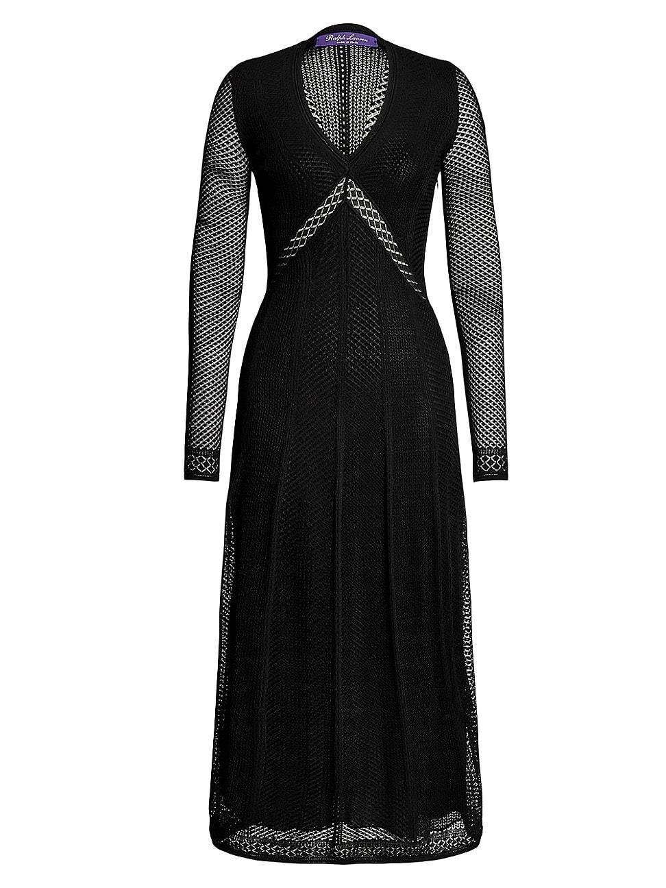 Womens Geometric Engineered Silk Midi-Dress Product Image