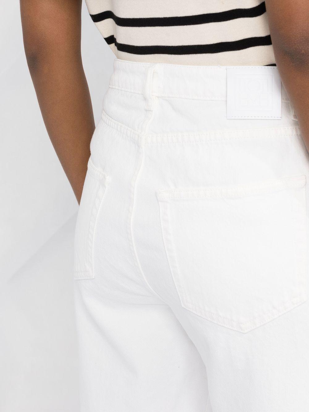 High-waist Cropped Trousers In White Product Image