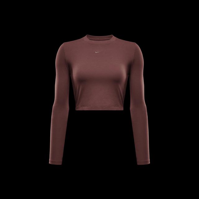 Womens Nike Sportswear Chill Knit Long-Sleeve Slim Crop Top Product Image