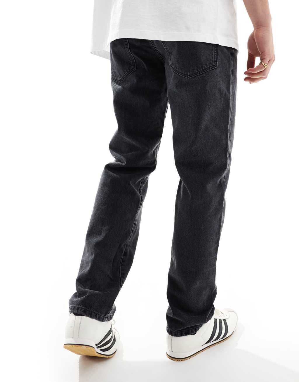 Only & Sons Edge straight fit jeans in black wash Product Image