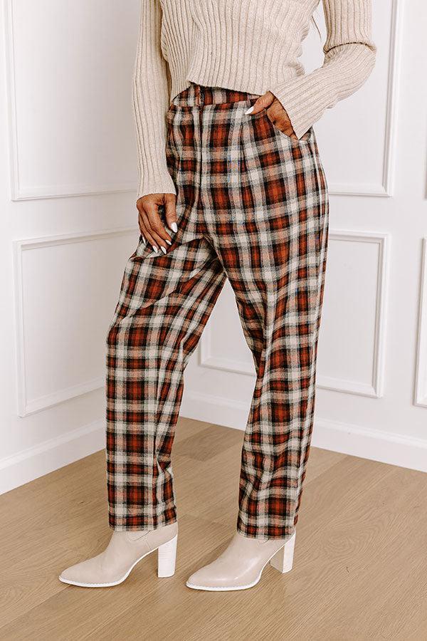 The Benton High Waist Plaid Pants Product Image